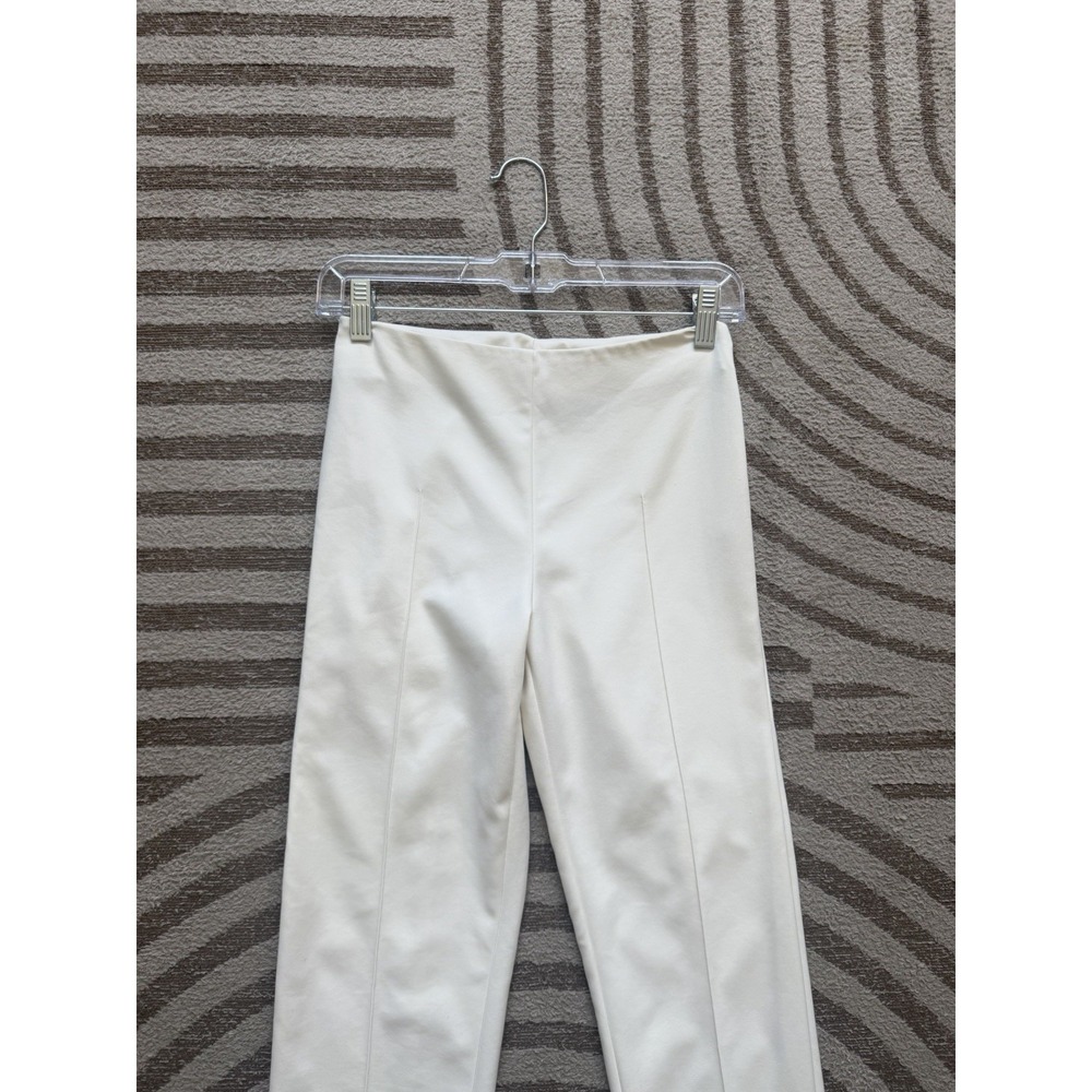 AKRIS Melissa Techno Pants Sz US 2 Off White Ivory Slim Leg Neutral Cotton Blend - Picture 4 of 8